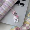 Llavero con forma de gato rosa variado, bonito colgante con forma de corazón de niña de dibujos animados, accesorios para pareja de novias, regalo.