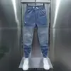 Jeans skinny justos com cor degradê da moda, calças jogger casuais elásticas de verão, jeans masculinos
