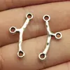 24x 10mm 0.7g plata antigua DIY aleación accesorios material conector conector de rama
