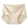 Calças Lisas de Seda de Leite, Base Líquida, Calcinhas Seamless de Pêssego para Esportes de Yoga Feminino, Roupa Íntima Lisas de Seda de Gelo de Cintura Média para Mulheres