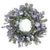 Guirnalda Artificial Transfronteriza Hojas de Eucalipto Guirnalda de Hojas de Eucalipto Puerta Principal del Hogar Colgante de Puerta Hoja de Dinero con Bayas Círculo de Mimbre Primavera y Verano