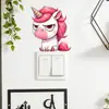 Xino Yg-B124 Pegatinas Luminosas de Unicornio de Dibujos Animados Rosas Autoadhesivas y Removibles para Decoración de Pared de Habitación Infantil y Dormitorio