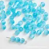 8mm Vidro Olho de Gato Escovado Contas Espaçadoras Pequenas Contas de Vidro Contas Soltas Material para Pulseira Colar Artesanal DIY Acessórios de Roupa