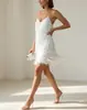 2026 Nuevo Vestido de Tirantes Patchwork con Borlas y Plumas Estilo Europeo y Americano, Vestido Corto de Noche para Fiesta para Mujer