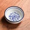Platitos de inmersión de estilo chino con patrón azul, vajilla de cerámica para uso doméstico, platitos para salsa de hot pot, platitos para snacks, platitos para salsa de soja y vinagre, venta al por mayor
