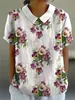 2026 Tienda Independiente de Verano de Amazon Nueva Camiseta de Manga Corta Creativa Retro Floral Linda para Mujer