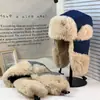 Lei Feng Chapéu Feminino Inverno Engrossado Forrado de Lã Quente Algodão Chapéu Ciclismo À Prova de Vento Proteção Auricular Neve Chapéu Nordeste Frio Chapéu para Homens