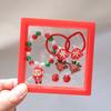 Pulseira infantil de Natal, anel de cabelo, menina, alce, papai noel, brincos, festa de fim de ano, presente, conjunto de joias, caixa