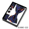 Corbata de moño Estilo Nuevo, Pañuelo Cuadrado, Gemelos Caja de Regalo Set de 3 Piezas, Accesorios de Camisa de Moda para Hombre, Hebilla de Corbata de Moño Multicolor