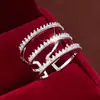 Diseño de personalidad de moda europea y americana anillo de cobre anillo multicapa apertura hueca anillo ajustable joyería de moda para damas
