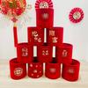 Hoja de Eucalipto Hoja de Ginkgo Dorada Fruto Rojo Fruto Rojo de la Fortuna con Cubeta de Bendición Arreglo Floral Flor Falsa Flor Artificial Venta al por Mayor Hecho a Mano