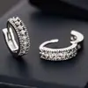 Accesorios de Moda Transfronterizos Pendientes Europeos y Americanos Populares Zirconia Microincrustada Abanico Pendientes Pequeños Dorado Oro Rosa Hebilla de Oreja Simple