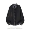 Top casual a cuadros nuevo de otoño 2026, chaqueta retro, prenda exterior holgada de retazos para hombre, falso dos piezas, estilo moderno americano