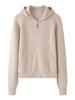 Fábrica de Origem~Novo Modelo 2025 Cardigan com Capuz Feminino de Caxemira Casaco Espesso Suéter de Caxemira Pura Casaco Personalizado