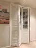 Puerta de Madera Maciza con Lamas, Puerta Plegable, Puerta de Armario, Reja de Ventana de Lamas Transpirable, Puerta de Dormitorio con Lamas Transparente y Transpirable