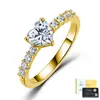 Anillo de compromiso estilo europeo y americano con forma de corazón, plata S925, con una piedra principal en forma de corazón y un engaste de media banda con moissanita, anillo para mujer, para ventas transfronterizas
