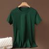 Camiseta de Algodão Mercerizado Pura 80 Fios Manga Curta Dupla Face Feminina Algodão Solta 2023 Redutora de Idade Curta Preta Tecnologia Branca Camiseta Tendência
