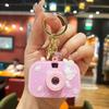 Llavero con cámara de proyección de cristal de Sanrio, adorno colgante creativo para bolso, collar de cuentas para niña, muñeca, pequeños regalos