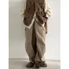 Pantalones Cargo Anchos de Pierna Recta Sueltos Estilo Retro Japonés para Primavera y Otoño para Hombres y Mujeres Casual Versátil Pantalones Jogger Rectos Sueltos
