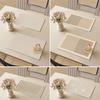 Tapete de comedor de estilo silencioso, impermeable y resistente al aceite, tapete de mesa pequeño de cuero, tapete aislante para mesa de comedor de hotel, tapete de comedor ligero de estilo occidental de lujo.