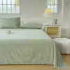 Lençol de Cama Lavável Cor Lisa Classe A 100% Algodão Muji Peça Única Algodão 100% Pessoa Solteira/Casal Dormitório Estudantil Capa de Edredom Conjunto de Três Peças