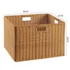 Cesta de almacenamiento de armario nórdico, caja de almacenamiento tejida, cesta organizadora simple para sala de estar, tejido de imitación de ratán