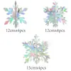 Adornos para árbol de Navidad, accesorios de decoración para ambiente de fiesta, adornos colgantes de copo de nieve 3D para decoración navideña