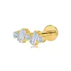 Amazon Wholesale Comercio Exterior Lujo Ligero Gama Alta Aleación de Titanio F136 Zirconia Aretes Chapados en Oro de 18K Pequeños Clavos para el Lóbulo de la Oreja