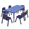 Mesa Rectangular de Plástico con Patas Ajustables de Acero Inoxidable. Mesa de estudio. Mesa para Niños de Preescolar. Escritorio Estudiantil con Mesa y Silla