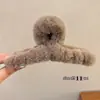Pinza de Garra de Peluche para Mujer, Pinza Grande para el Cabello de Otoño e Invierno con un Toque de Lujo, Pinza de Tiburón Ins para Cabello Grueso, Pasador para Moño, Accesorio para el Cabello