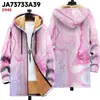 Jaqueta Novo Estilo com Elementos de Padrão Multicoloridos B53 Cardigan com Capuz e Zíper Casaco de Algodão com Lã Espessa para Inverno com Forro Amarelo