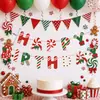 Estilo Doce de Natal Bandeirola de Aniversário Tema Doce Bandeira de Letras Decoração Suspensa Espiral Topper de Bolo Decorações