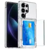 Aplicável em Fronteiras Capa Transparente para Celular Samsung S25Ultra S24 Capa Flip Porta-Cartão Galaxy S23 Carteira Capa Anti-Queda