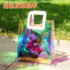 Bolsa de regalo promocional, bolsa transparente, bolsa de exposición de PVC, bolso de mano de moda, bolso de hombro único láser, blanco lechoso, verde claro, azul
