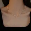 Collar de Aleación de Cobre Nuevo Primavera y Verano Nuevo Collar de Mariposa para Mujer Exquisito Versátil Sencillo Nicho Cadena para Clavícula