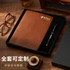 Cuaderno de Hojas Sueltas de Cuero con Patrón de Cocodrilo Retro A5 Cuaderno Rellenable Cuaderno de Negocios Engrosado Personalizado Set de Caja de Regalo