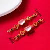 2026 Nuevo Aleación Goteo de Aceite Estilo Antiguo Año Nuevo Arena Oro Colgante Pulsera Cadena de Extensión Chapada en Oro Accesorios de Joyería DIY