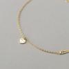Pulsera de Plata S925 Inglés Tú y Yo Amor Pin en forma de Corazón Diseño de Cadena Muy Fina y Delgada Temperamento Pulsera para Combinar con Todo S4970
