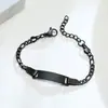 Pulsera para niños acero inoxidable lisa curva marca ajustable 12 + 3CM pulsera con inscription joyería BR-798