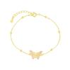 Pulseira Borboleta de Prata Esterlina S925 para Mulheres, Acessórios de Borboleta Coloridos Esmaltados, Joia de Mão Versátil da Moda Nacional de Nicho