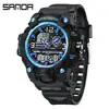 Reloj Electrónico de Moda Transfronterizo Sanda para Hombre Resistente al Agua Luminoso Despertador Multifuncional Reloj Deportivo para Hombre en stock Suministro Directo