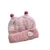 Gorro de Lana Grueso y Cálido de Otoño e Invierno para Niños, Gorro de Punto a Prueba de Viento de Felpa para Niños y Niñas, Gorro con Protección para los Oídos de Bloques de Color para Niñas