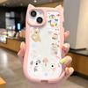 Funda para iPhone 16 Pro, funda con espejo Jellycat con orejas de gato, funda transparente para Apple 13 y 12 con todo incluido.