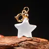 Gelatina Natural de Lichi Ágata Blanca Bolsa de la Suerte Colgante de Pata de Gato Pulsera de Ágata Blanca Hecha a Mano DIY Accesorios de Joyería de Gota Pequeña