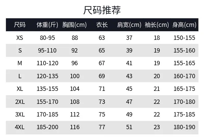 0210尺码表
