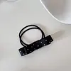 Pasador de Pelo con Lazo de Puntos Blancos y Negros Estilo Coreano, Peine para Flequillo Lateral, Pinza Versátil para Cola de Caballo, Elástico Elegante para el Cabello para Mujeres