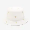 Nuevo Estilo Ins Sombrero de Pescador Bordado de Margarita Pequeña de Doble Cara para Mujer, Sombrero de Sol para Exteriores de Otoño, Sombrero Cubo de Sol para Pareja