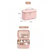 Bolsa de Almacenamiento de Belleza Particionada Multifuncional con Diseño de Asa Portátil, Resistente al Agua y a la Suciedad, Bolsa de Maquillaje de Gran Capacidad para Llevar