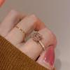 Anillo de Piedra Rosa con Forma de Corazón para Mujer 2025 Tendencia Nuevo Estilo Lujo Ligero Diseño de Nicho Anillo para el Dedo Índice Anillo de Piedras Preciosas de Colores