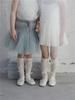 AMB322 verano nuevos calcetines para niños calcetines de tubo de malla lisos para bebé calcetines de lazo viento ballet calcetines para mosquitos